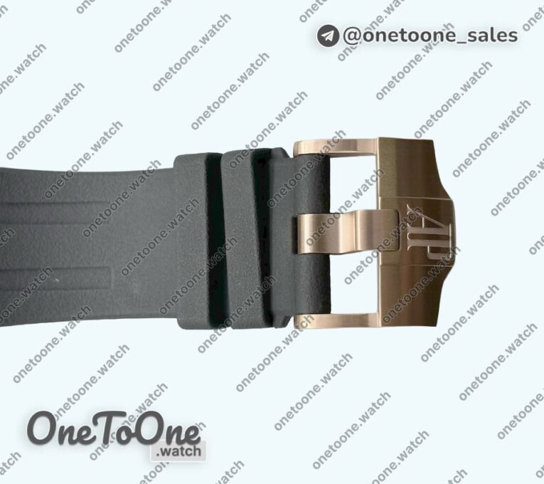 Реплика часов Audemars Piguet Royal Oak Offshore 44mm Rose gold Ceramic Bezel Top-tier Копия один в один Black Dial on Rubber Strap
