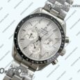 Реплика часов Omega SpeedMaster MoonWatch Stainless steel/Stainless steel White Dial Lemania