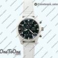 Реплика часов Iwc Pilot Chrono IW389105 Real White Ceramic Top-tier Копия один в один Black Dial on White Leather Strap TW
