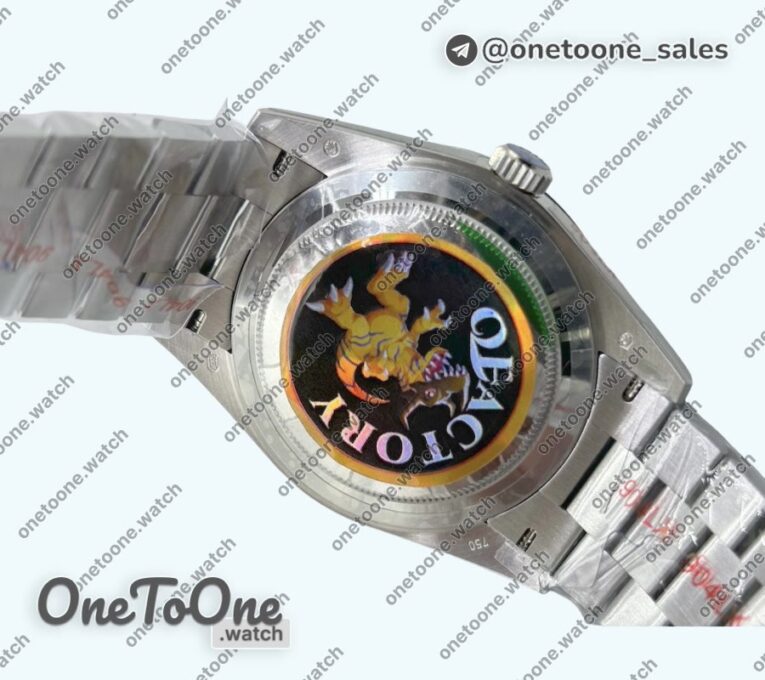 Реплика часов Rolex DayDate 40 Stainless steel Top-tier Копия один в один 904L Steel Black Dial Stick Marker on President Bracelet V5 (Увеличенный вес)
