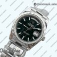 Реплика часов Rolex DayDate 40 Stainless steel Top-tier Копия один в один 904L Steel Black Dial Stick Marker on President Bracelet V5 (Увеличенный вес)