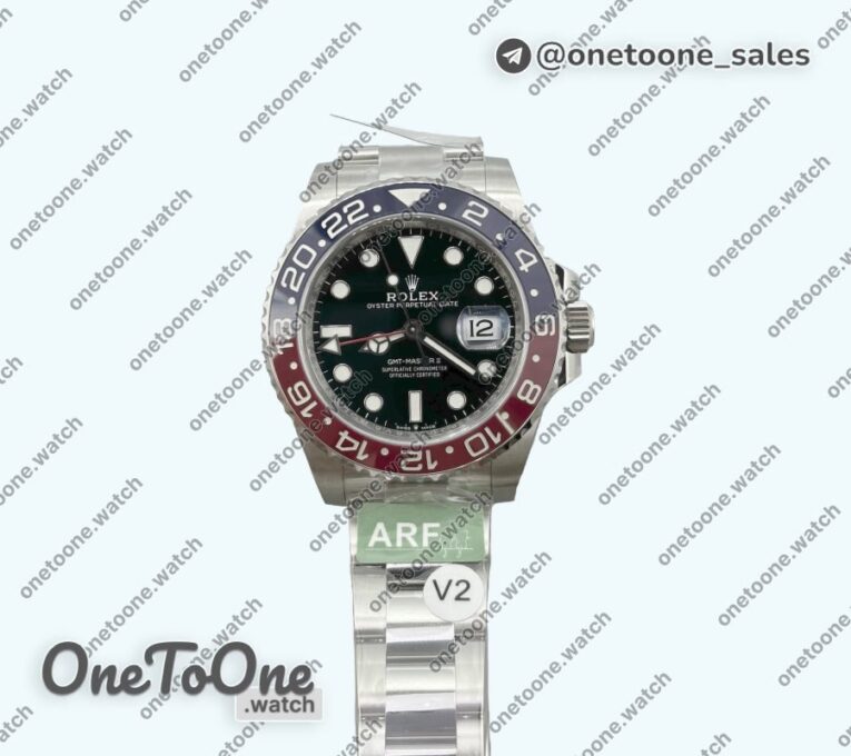 Реплика часов Rolex T-Master II V2 126710 BLRO Blue/Red Ceramic Top-tier Копия один в один Black Dial on Jubilee Bracelet CHS