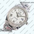Реплика часов Rolex DayDate 40 Stainless steel Top-tier Копия один в один 904L Steel White Dial Roman Marker on President Bracelet V5 (Увеличенный вес)
