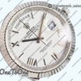Реплика часов Rolex DayDate 40 Stainless steel Top-tier Копия один в один 904L Steel White Dial Roman Marker on President Bracelet V5 (Увеличенный вес)
