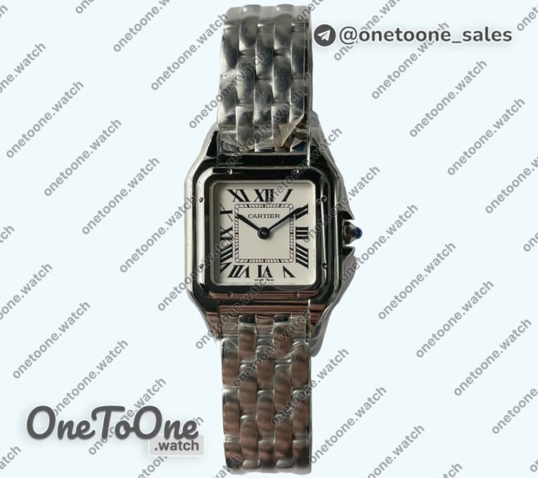 Реплика часов Cartier Panthère Secrete Ladies 27mm Stainless steel Top-tier Копия один в один White Dial Stainless steel Bracelet Ronda Quartz