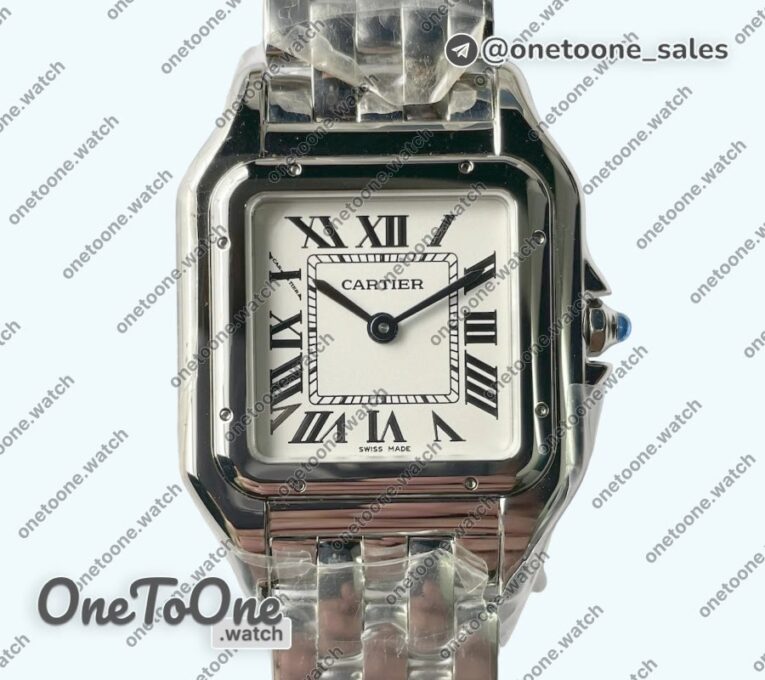 Реплика часов Cartier Panthère Secrete Ladies 27mm Stainless steel Top-tier Копия один в один White Dial Stainless steel Bracelet Ronda Quartz