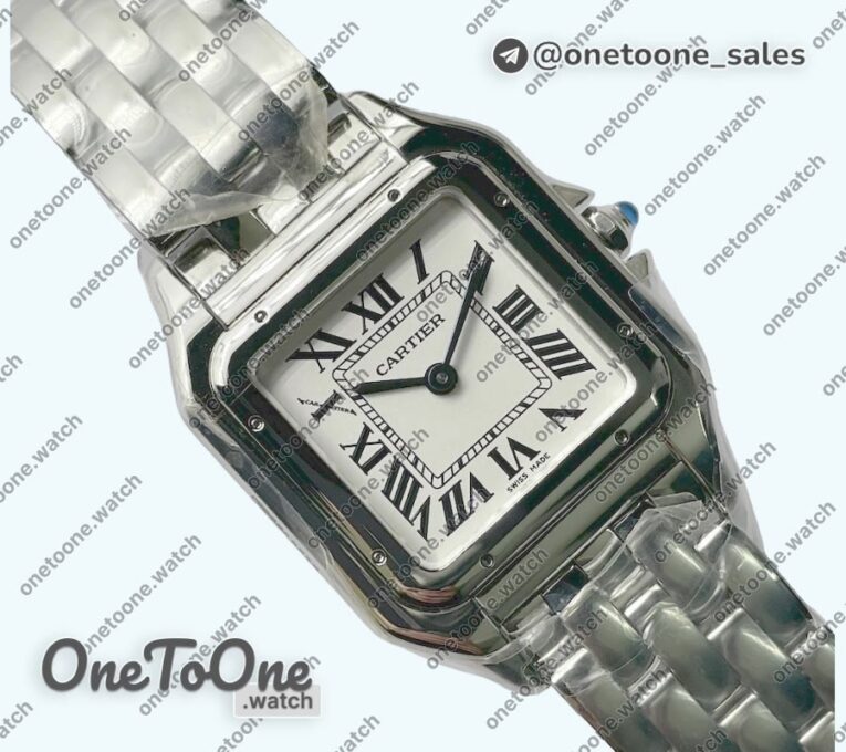 Реплика часов Cartier Panthère Secrete Ladies 27mm Stainless steel Top-tier Копия один в один White Dial Stainless steel Bracelet Ronda Quartz