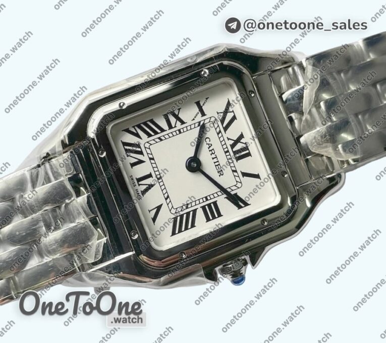 Реплика часов Cartier Panthère Secrete Ladies 27mm Stainless steel Top-tier Копия один в один White Dial Stainless steel Bracelet Ronda Quartz