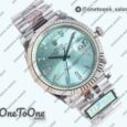 Реплика часов Rolex DayDate 40 Stainless steel Top-tier Копия один в один 904L Steel Ice Blue Dial Crystal Marker on President Bracelet V5 (Увеличенный вес)