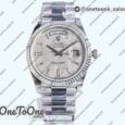 Реплика часов Rolex DayDate 40 Stainless steel Top-tier Копия один в один 904L Steel meteorite Dial Crystal Marker on President Bracelet V5 (Увеличенный вес)