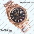 Реплика часов Rolex DayDate 40 Rose gold Top-tier Копия один в один 904L Steel Meteorite Dial Crystal Marker on President Bracelet V5 (Увеличенный вес)