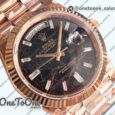 Реплика часов Rolex DayDate 40 Rose gold Top-tier Копия один в один 904L Steel Meteorite Dial Crystal Marker on President Bracelet V5 (Увеличенный вес)