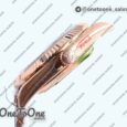 Реплика часов Rolex DayDate 40 Rose gold Top-tier Копия один в один 904L Steel Meteorite Dial Crystal Marker on President Bracelet V5 (Увеличенный вес)