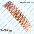Реплика часов Rolex DayDate 40 Rose gold Top-tier Копия один в один 904L Steel Meteorite Dial Crystal Marker on President Bracelet V5 (Увеличенный вес)