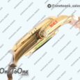 Реплика часов Rolex DayDate 40 Yellow gold Top-tier Копия один в один 904L Steel Green Dial Roman Marker on President Bracelet V5 (Увеличенный вес)