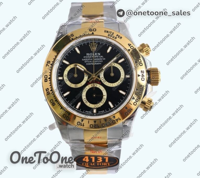 Реплика часов Rolex Daytona 126503 Top-tier Копия один в один Black Dial on Stainless steel/Yellow gold Braclet (Увеличенный вес)