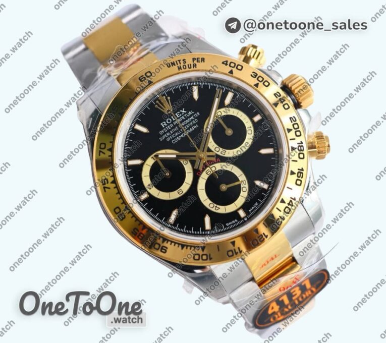 Реплика часов Rolex Daytona 126503 Top-tier Копия один в один Black Dial on Stainless steel/Yellow gold Braclet (Увеличенный вес)