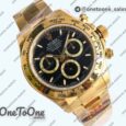 Реплика часов Rolex Daytona 126503 Yellow gold Top-tier Копия один в один Black Dial on Yellow gold Bracelet (Увеличенный вес)