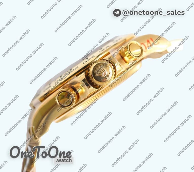 Реплика часов Rolex Daytona 126508 Yellow gold Top-tier Копия один в один Yellow gold/Black Dial on Yellow gold Bracelet (Увеличенный вес)