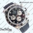 Реплика часов Rolex Daytona 126519 Stainless steel Top-tier Копия один в один Black/Silver Dial Diamonds Marker on Oysterflex Rubber Strap (Увеличенный вес)