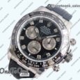 Реплика часов Rolex Daytona 126519 Stainless steel Top-tier Копия один в один Black/Silver Dial Diamonds Marker on Oysterflex Rubber Strap (Увеличенный вес)