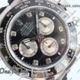 Реплика часов Rolex Daytona 126519 Stainless steel Top-tier Копия один в один Black/Silver Dial Diamonds Marker on Oysterflex Rubber Strap (Увеличенный вес)