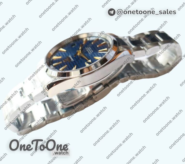 Реплика часов Omega Aqua Terra 150M Stainless steel Top-tier Копия один в один Blue Wave Textured Dial on Stainless steel Bracelet