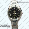 Реплика часов Omega Aqua Terra 150M Stainless steel Top-tier Копия один в один Black Textured Dial Yellow Number on Stainless steel Bracelet