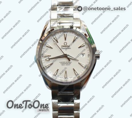 Реплика часов Omega Aqua Terra 150M Stainless steel Top-tier Копия один в один White Textured Dial on Stainless steel Bracelet
