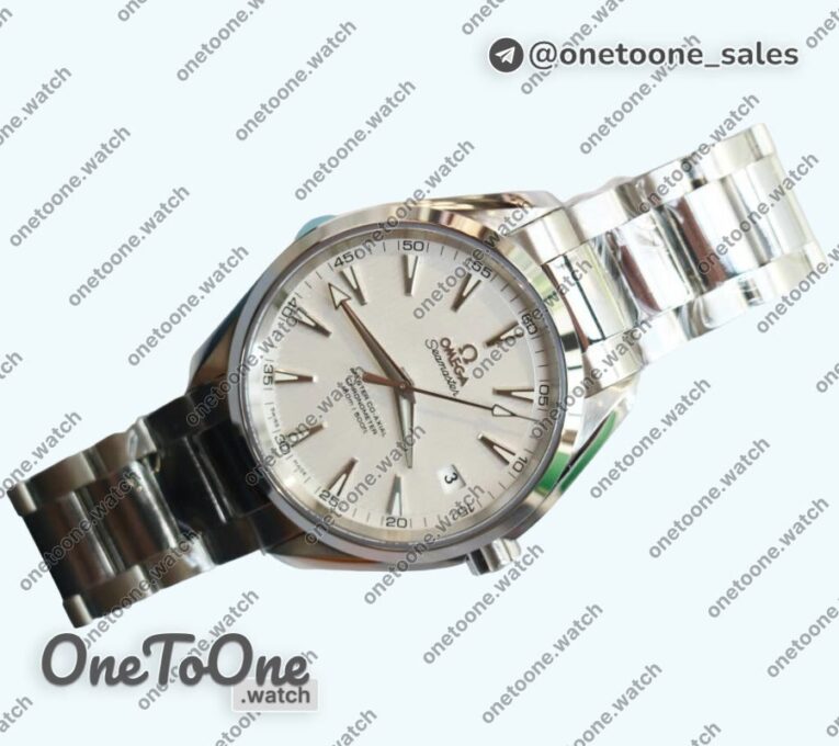 Реплика часов Omega Aqua Terra 150M Stainless steel Top-tier Копия один в один White Textured Dial on Stainless steel Bracelet
