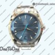 Реплика часов Omega Aqua Terra 150M Master Chronometers Top-tier Копия один в один Blue Dial Blue second hand on Stainless steel Bracelet