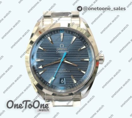 Реплика часов Omega Aqua Terra 150M Master Chronometers Top-tier Копия один в один Blue Dial Blue second hand on Stainless steel Bracelet