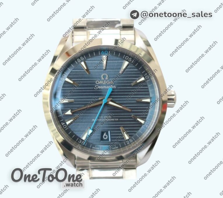 Реплика часов Omega Aqua Terra 150M Master Chronometers Top-tier Копия один в один Blue Dial Blue second hand on Stainless steel Bracelet
