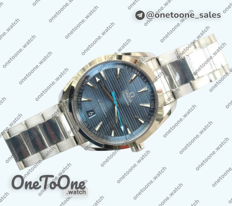 Реплика часов Omega Aqua Terra 150M Master Chronometers Top-tier Копия один в один Blue Dial Blue second hand on Stainless steel Bracelet