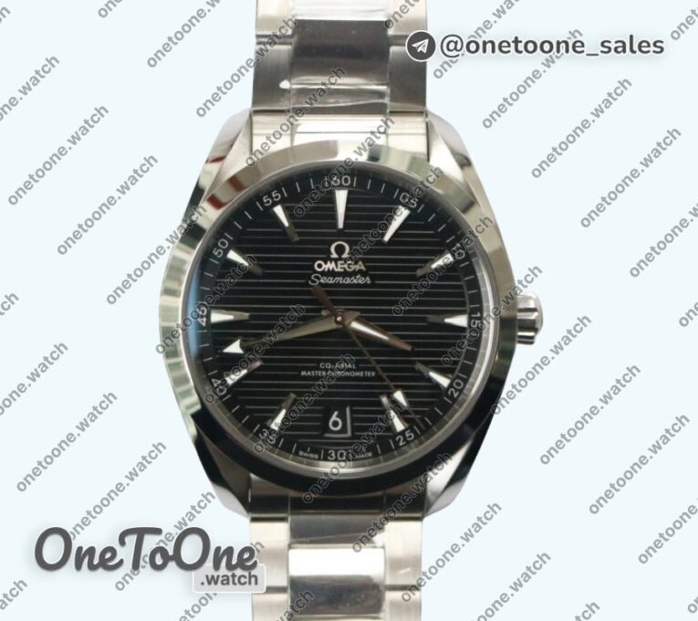 Реплика часов Omega Aqua Terra 150M Master Chronometers Top-tier Копия один в один Black Dial on Stainless steel Bracelet