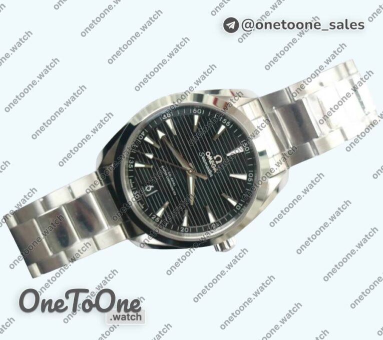Реплика часов Omega Aqua Terra 150M Master Chronometers Top-tier Копия один в один Black Dial on Stainless steel Bracelet