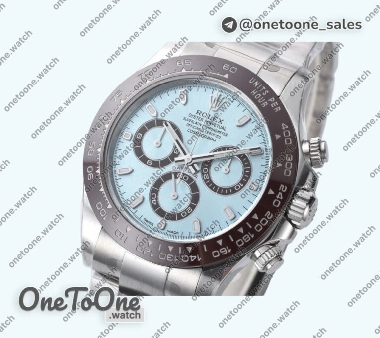 Реплика часов Rolex Daytona 116506 Top-tier Копия один в один Ice Blue Dial Stick Markers on Stainless steel Bracelet V2