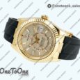 Реплика часов Rolex Sky-Dweller 336238 Увеличенный вес Yellow gold Top-tier Копия один в один Gold Dial On Oysterflex Rubber Strap Asian 2824