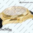 Реплика часов Rolex Sky-Dweller 336238 Увеличенный вес Yellow gold Top-tier Копия один в один Gold Dial On Oysterflex Rubber Strap Asian 2824