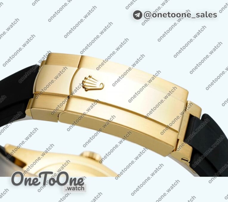 Реплика часов Rolex Sky-Dweller 336238 Увеличенный вес Yellow gold Top-tier Копия один в один Gold Dial On Oysterflex Rubber Strap Asian 2824