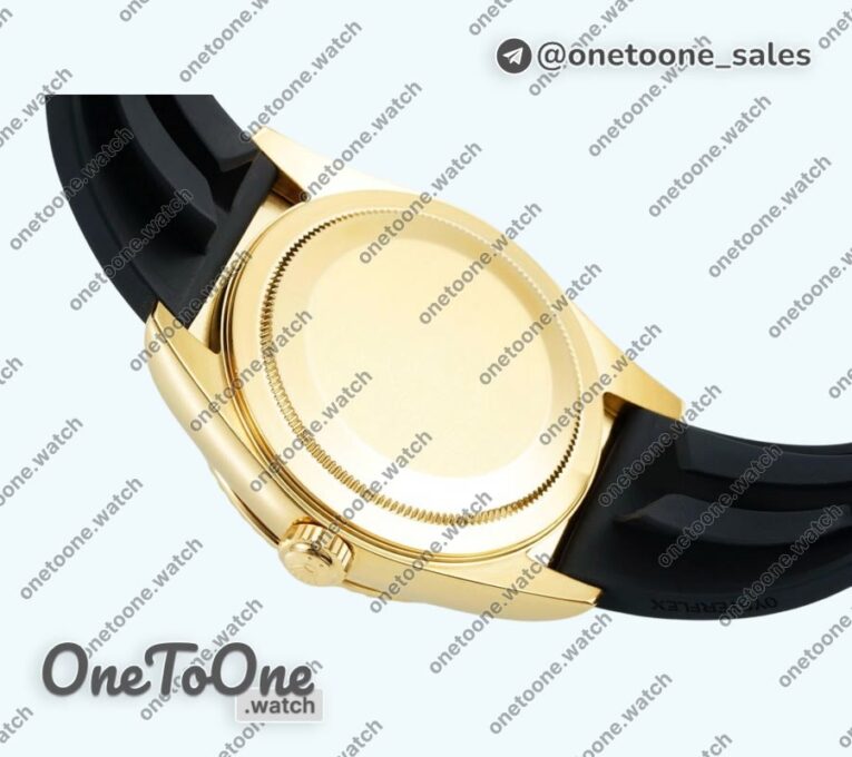 Реплика часов Rolex Sky-Dweller 336238 Увеличенный вес Yellow gold Top-tier Копия один в один Gold Dial On Oysterflex Rubber Strap Asian 2824