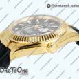 Реплика часов Rolex Sky-Dweller 336238 Увеличенный вес Yellow gold Top-tier Копия один в один Black Dial On Oysterflex Rubber Strap Asian 2824