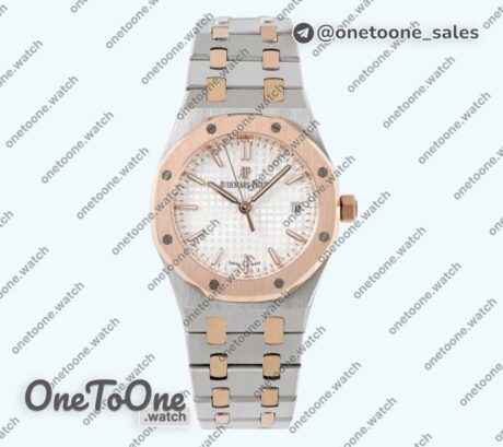 Реплика часов Audemars Piguet Royal Oak Ladies 34mm Stainless steel/Rose gold Case White Dials Bracelet