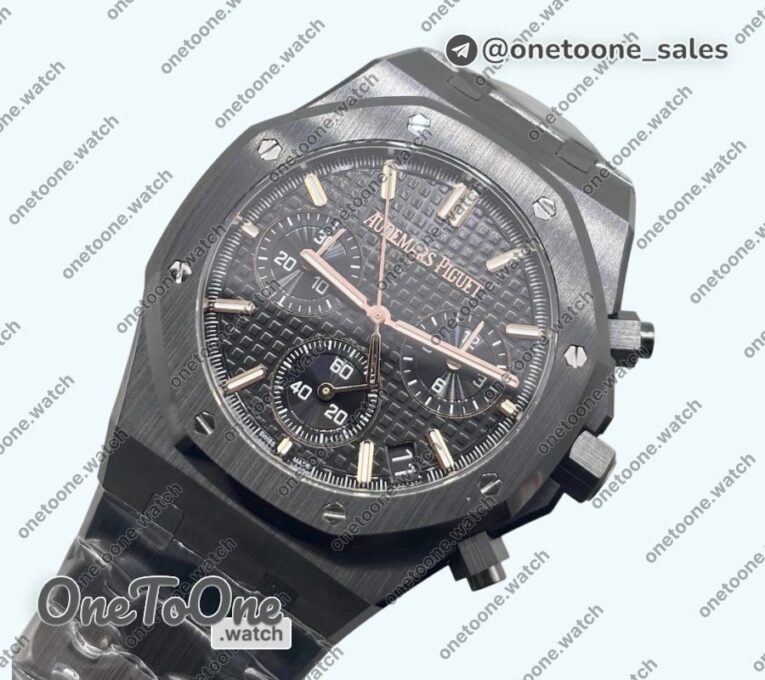 Реплика часов Audemars Piguet Royal Oak Chrono 26240 Black Ceramic Top-tier Копия один в один on Ceramic Bracelet