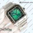 Реплика часов Cartier Santos de Cartier 2018 40mm Stainless steel Top-tier Копия один в один Green Dial Stainless steel SmartLinks Bracelet MIYOTA 9015