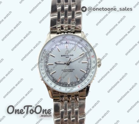 Реплика часов Breitling Navitimer 41mm Stainless steel Case Ice Blue Dial Bracelet BLS