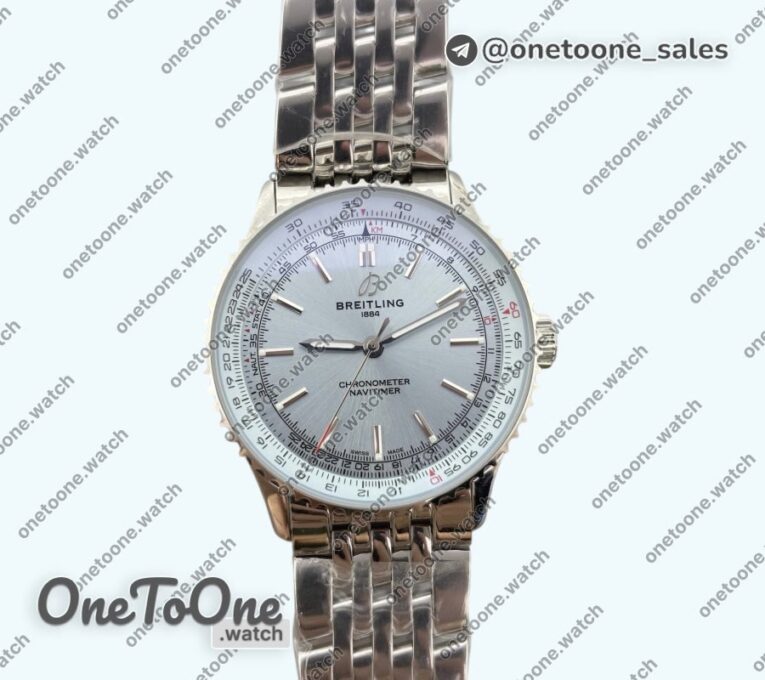 Реплика часов Breitling Navitimer 41mm Stainless steel Case Ice Blue Dial Bracelet BLS