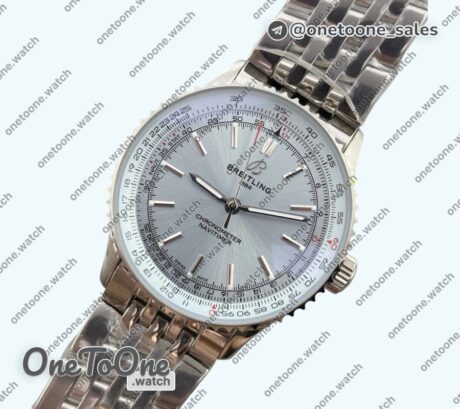 Реплика часов Breitling Navitimer 41mm Stainless steel Case Ice Blue Dial Bracelet BLS