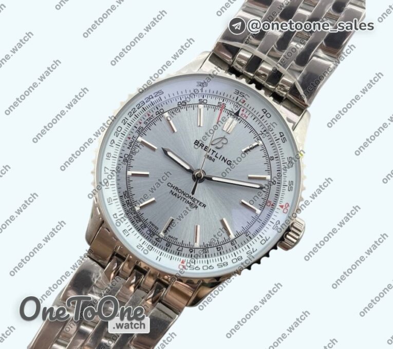 Реплика часов Breitling Navitimer 41mm Stainless steel Case Ice Blue Dial Bracelet BLS