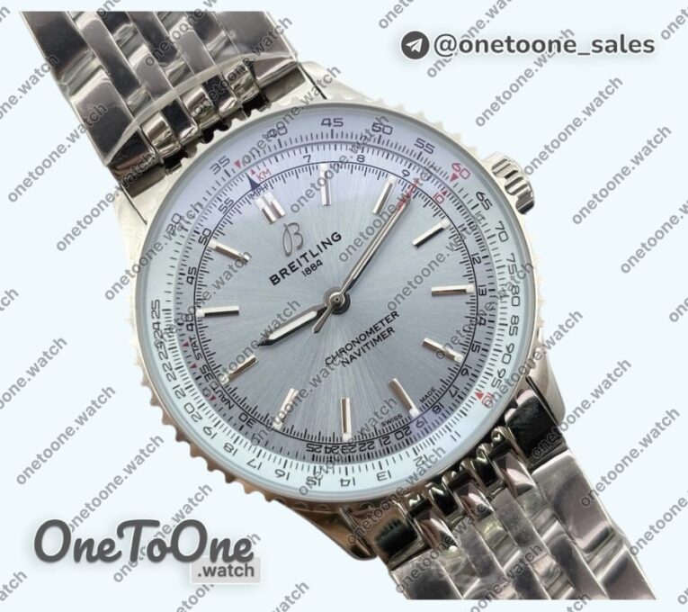 Реплика часов Breitling Navitimer 41mm Stainless steel Case Ice Blue Dial Bracelet BLS